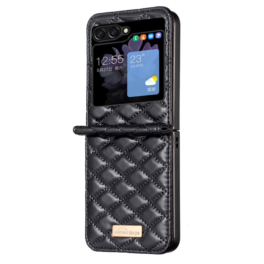 BINFEN BINFEN Galaxy Z Flip 5 Skal Diamond Textur Svart