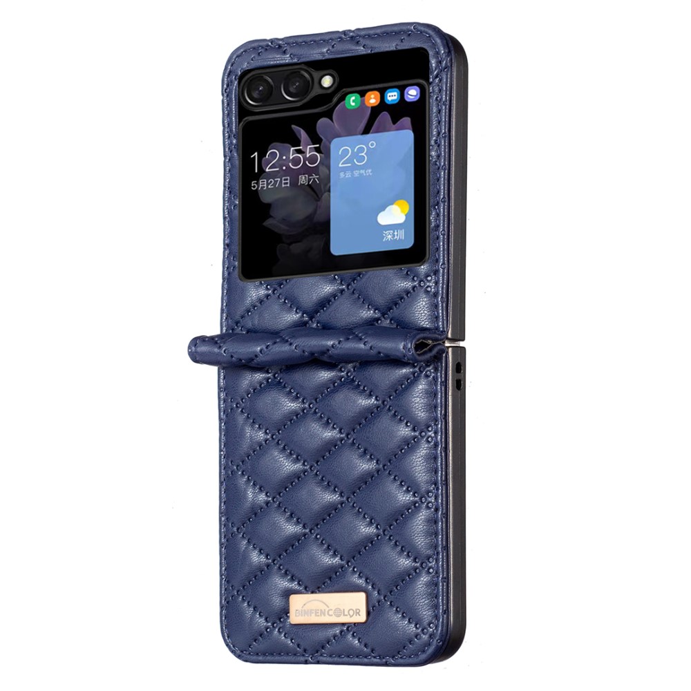 BINFEN BINFEN Galaxy Z Flip 5 Skal Diamond Textur Blå