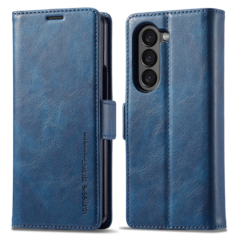 LC.IMEEKE LC.IMEEKE Galaxy Z Fold 5 Fodral RFID Läder Blå