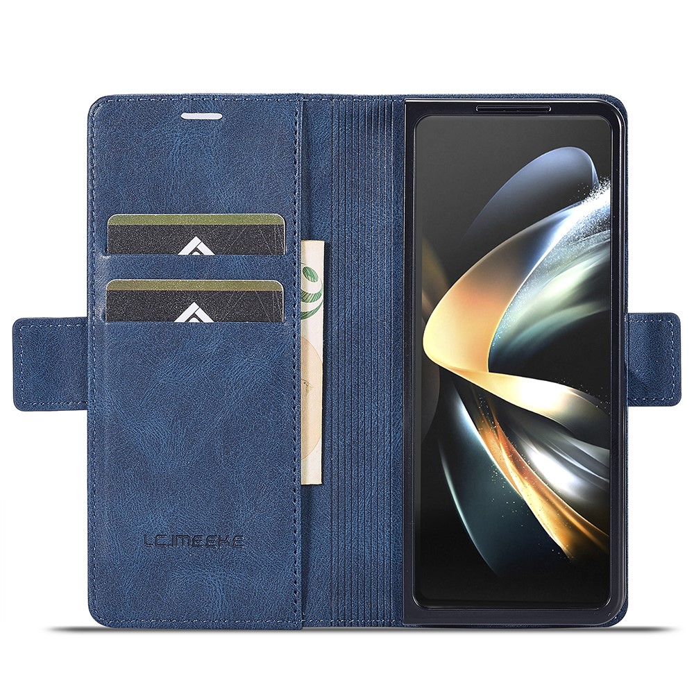 LC.IMEEKE LC.IMEEKE Galaxy Z Fold 5 Fodral RFID Läder Blå