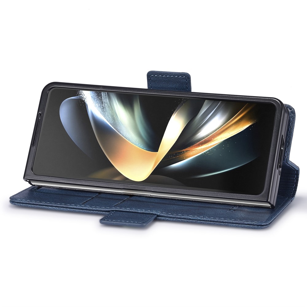 LC.IMEEKE LC.IMEEKE Galaxy Z Fold 5 Fodral RFID Läder Blå