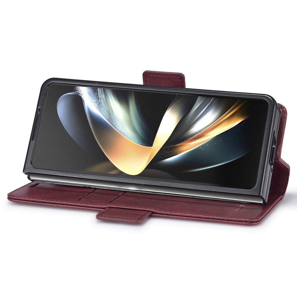 LC.IMEEKE LC.IMEEKE Galaxy Z Fold 5 Fodral RFID Läder Röd