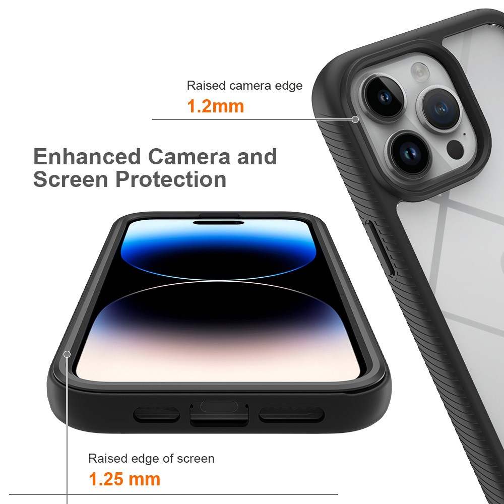  iPhone 15 Pro Skal 360 Hybrid Defense Svart