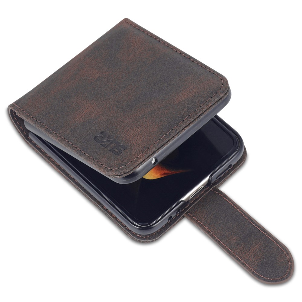 AZNS AZNS Galaxy Z Flip 5 Fodral PU-Läder Brun
