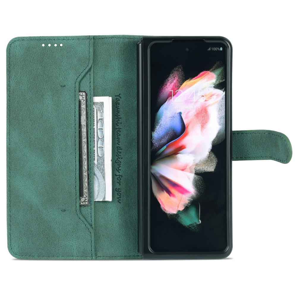 AZNS AZNS Galaxy Z Fold 5 Fodral Läder Grön