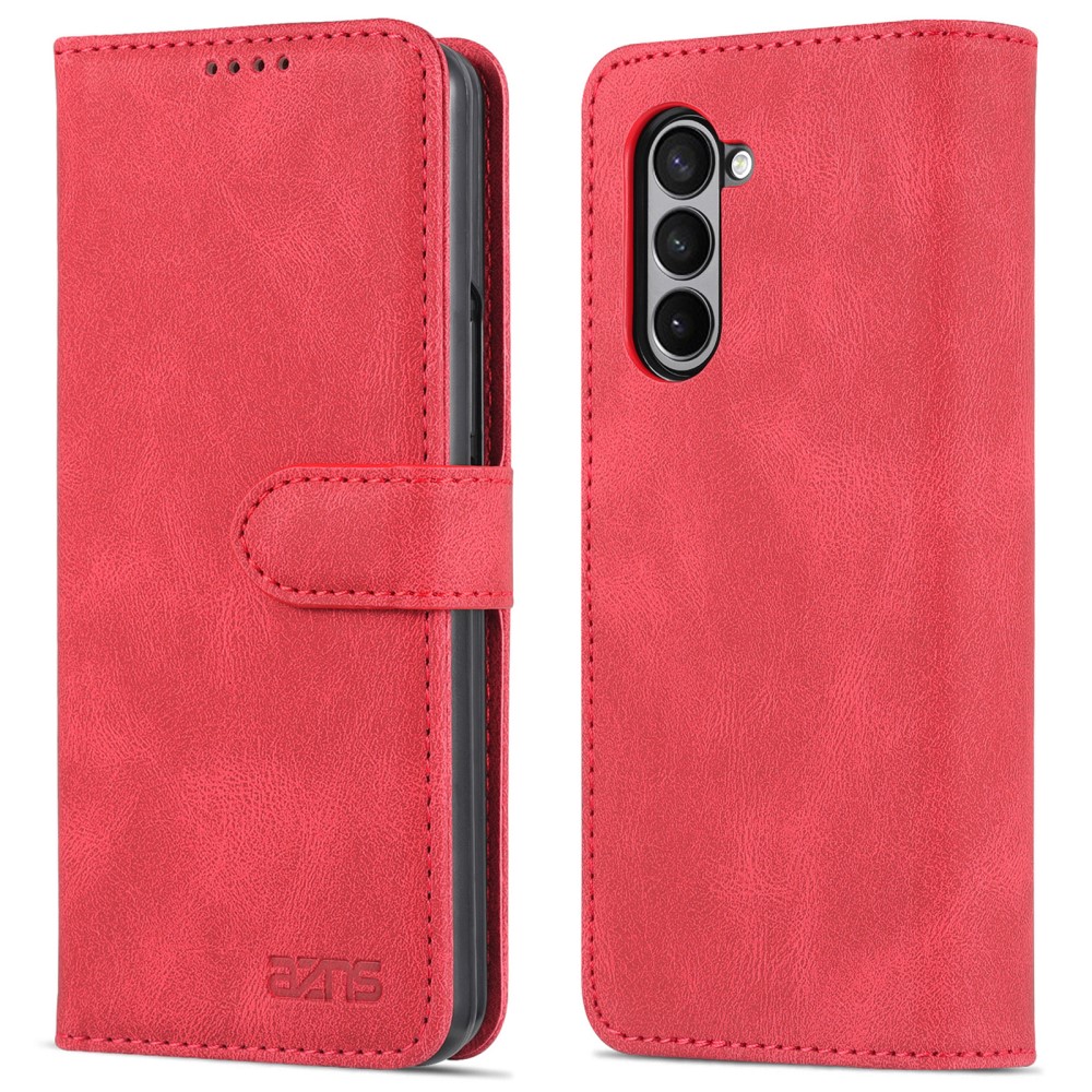 AZNS AZNS Galaxy Z Fold 5 Fodral Läder Röd