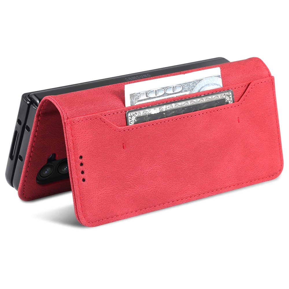 AZNS AZNS Galaxy Z Fold 5 Fodral Läder Röd