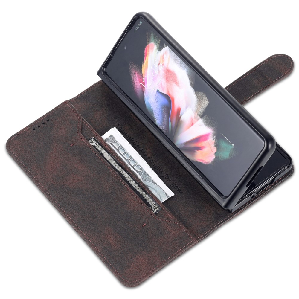 AZNS AZNS Galaxy Z Fold 5 Fodral Läder Brun