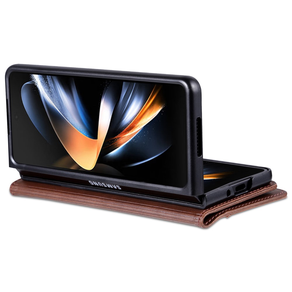 AZNS AZNS Galaxy Z Fold 5 Fodral PU-Läder Brun