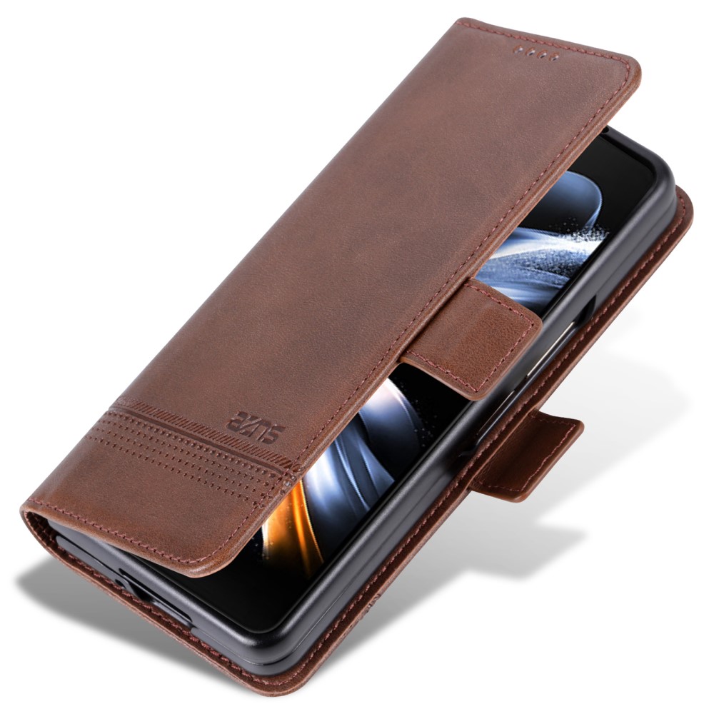 AZNS AZNS Galaxy Z Fold 5 Fodral PU-Läder Brun