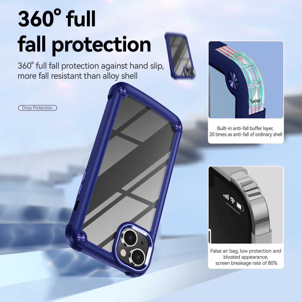  iPhone 15 Plus Skal Shockproof Hybrid Armor Blå