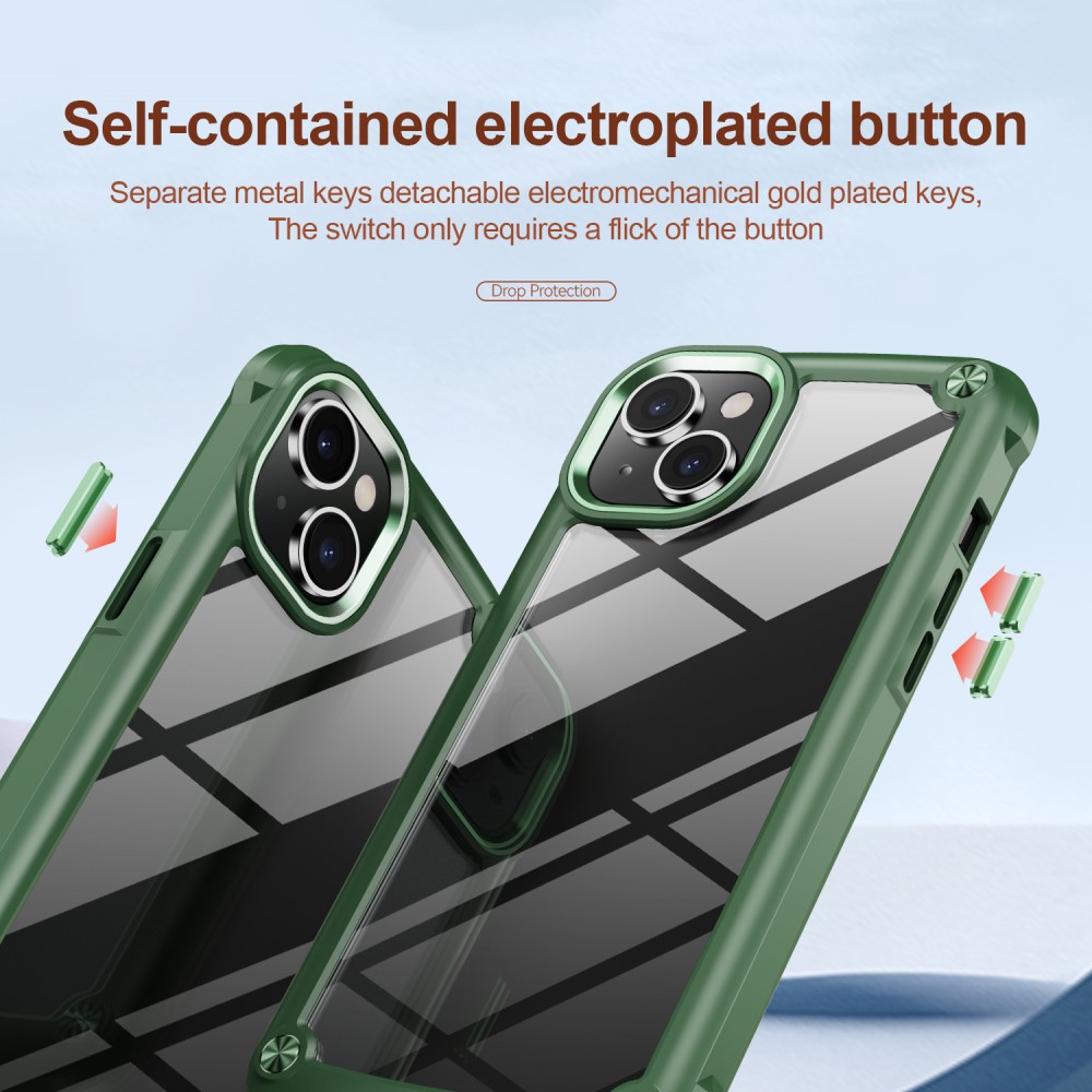  iPhone 15 Plus Skal Shockproof Hybrid Armor Grön