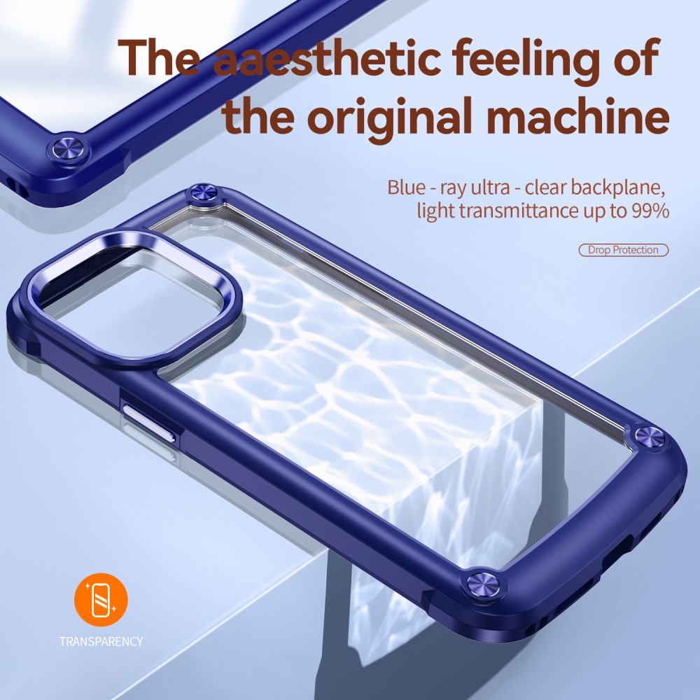 iPhone 15 Pro Skal Shockproof Hybrid Armor Blå