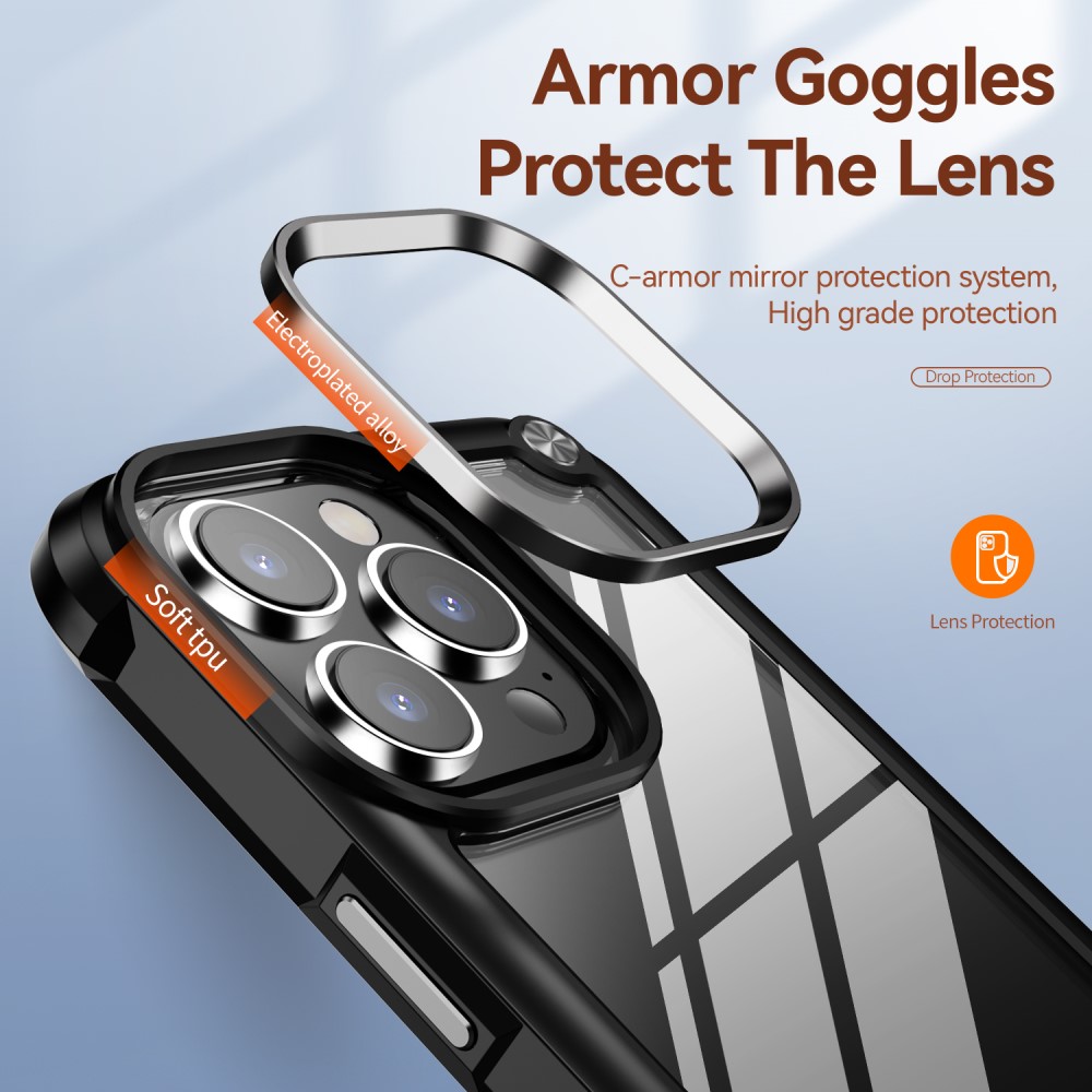  iPhone 15 Pro Skal Shockproof Hybrid Armor Svart