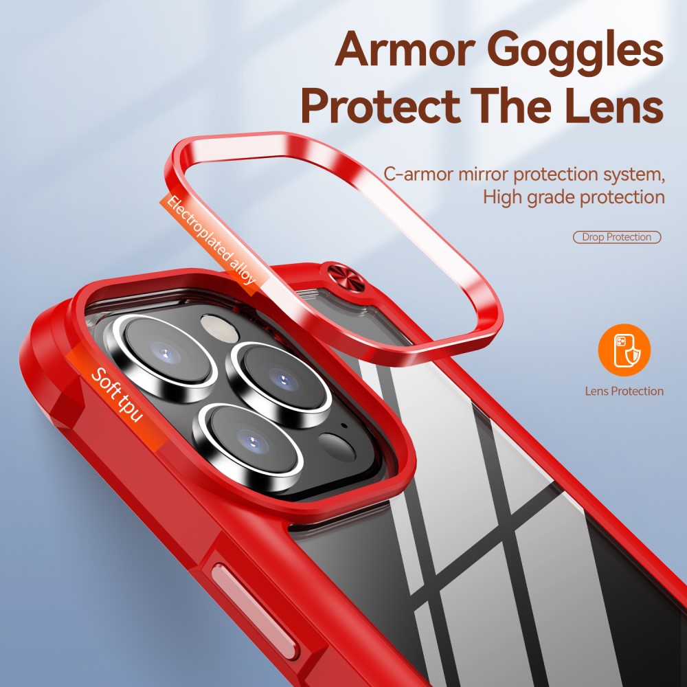  iPhone 15 Pro Skal Shockproof Hybrid Armor Röd