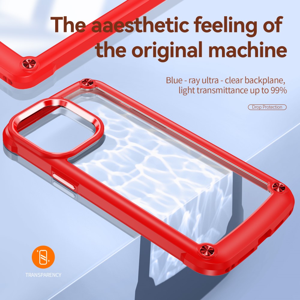 iPhone 15 Pro Skal Shockproof Hybrid Armor Röd