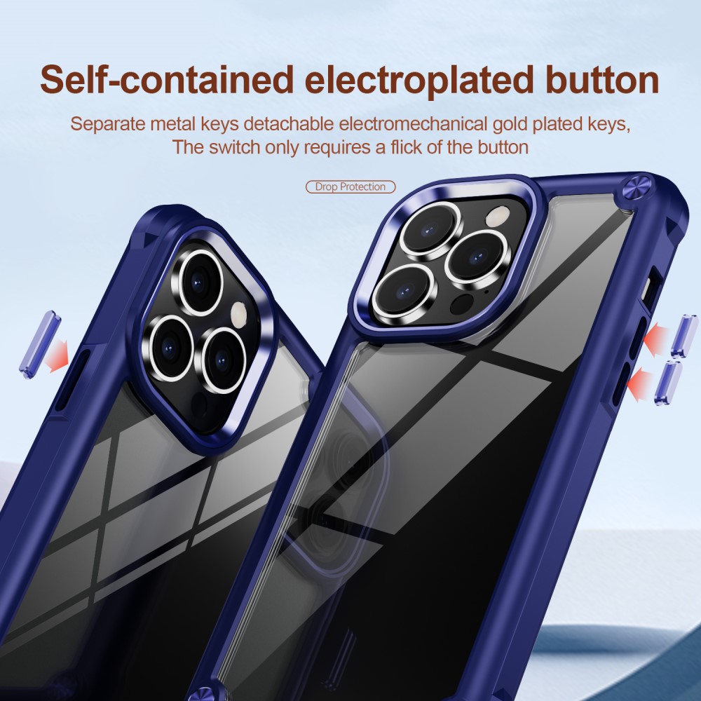  iPhone 15 Pro Max Skal Shockproof Hybrid Armor Blå