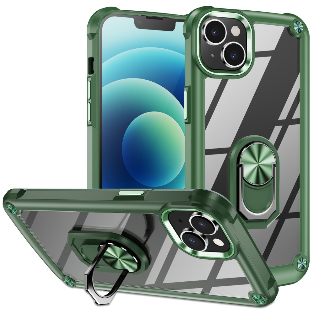  iPhone 15 Skal Ring Shockproof Hybrid Grön