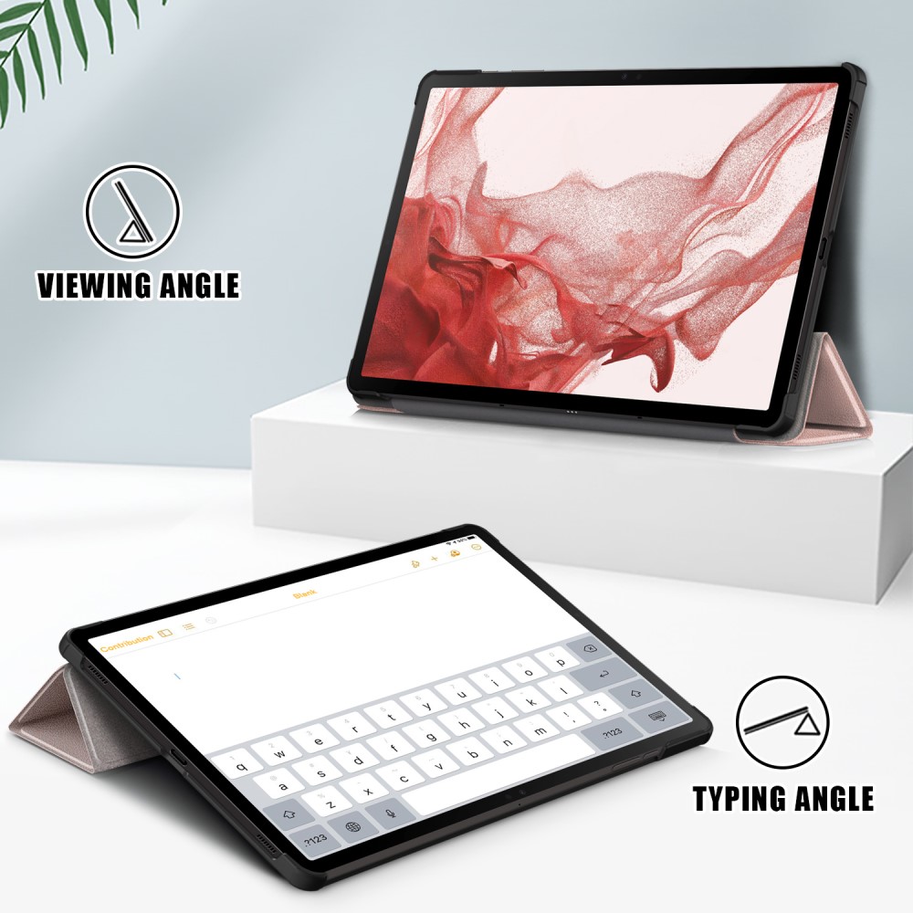  Samsung Galaxy Tab S9 Fodral Tri-Fold Roséguld