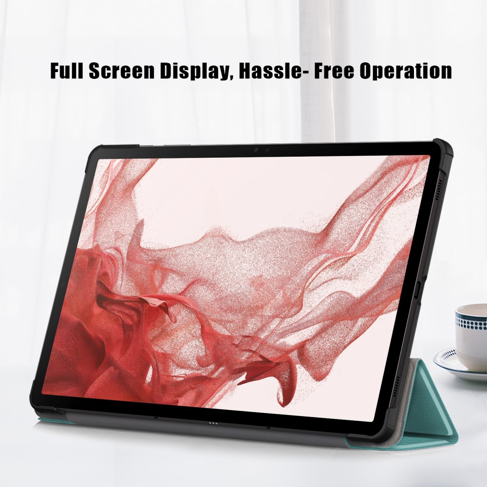  Samsung Galaxy Tab S9 Fodral Tri-Fold Svartgrön
