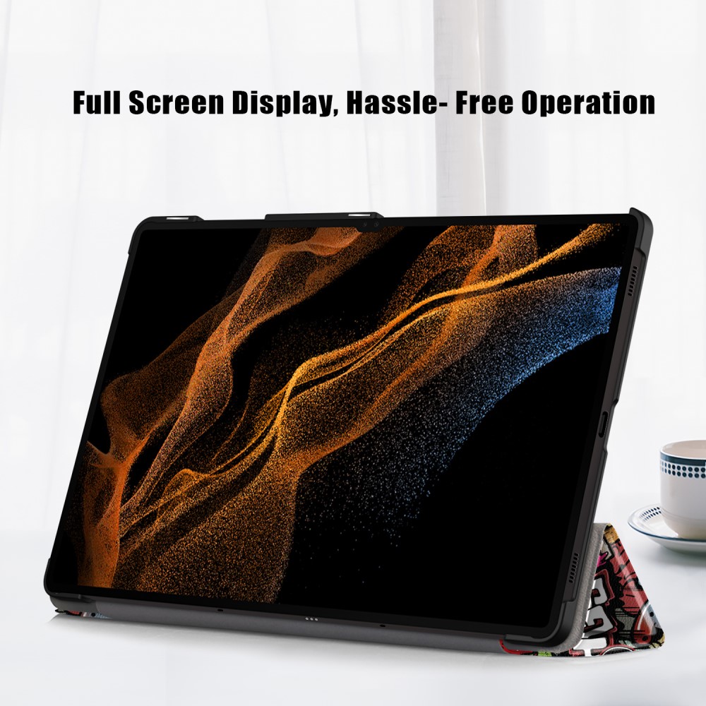 Samsung Galaxy Tab S9 Ultra Fodral Tri-Fold Grafitti