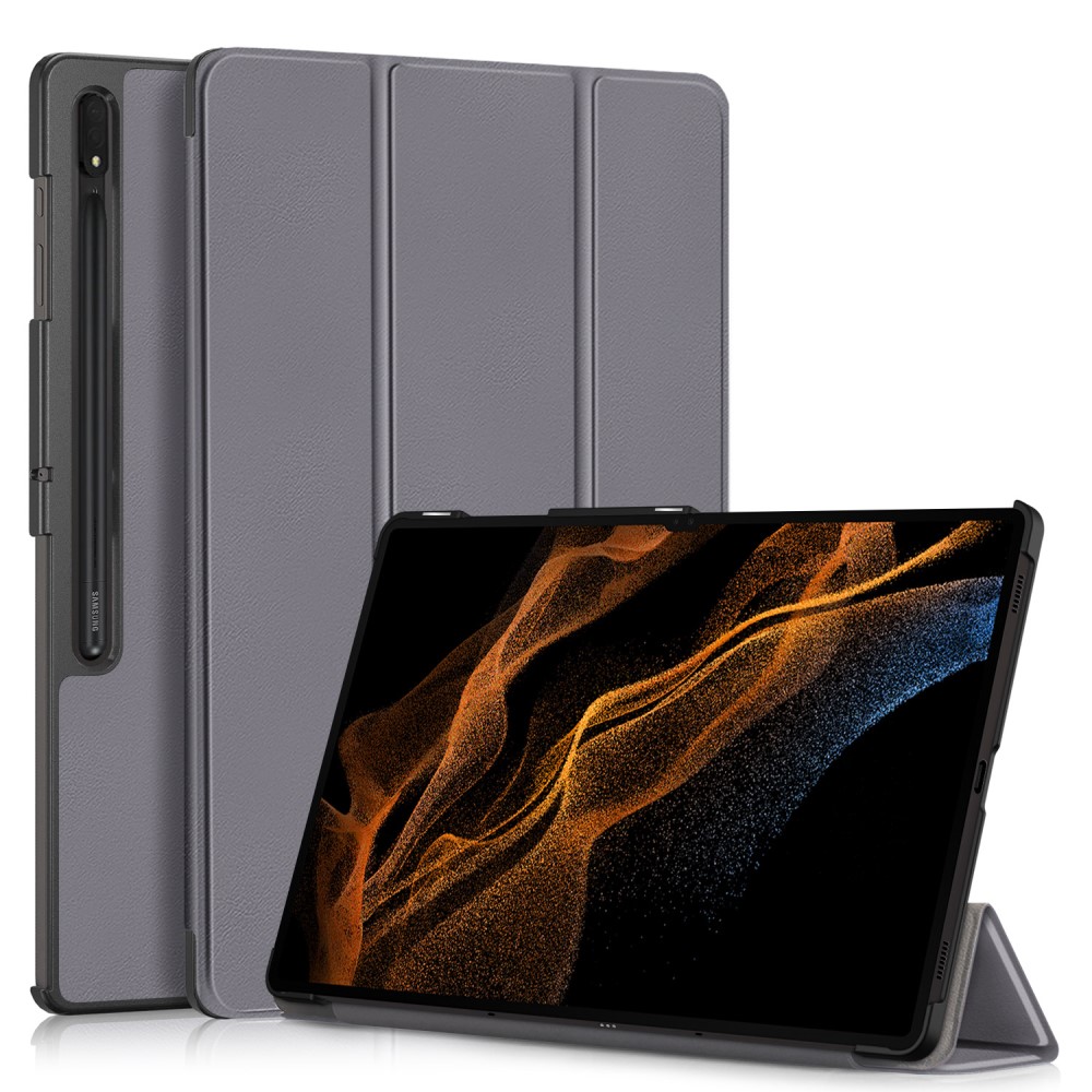  Samsung Galaxy Tab S9 Ultra Fodral Tri-Fold Grå