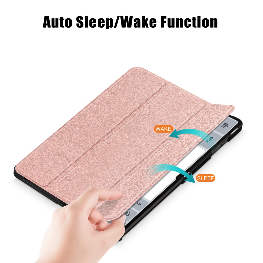  Samsung Galaxy Tab S9 Ultra Fodral Tri-Fold Roséguld