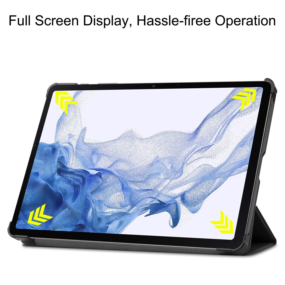  Samsung Galaxy Tab S9 Fodral Tri-Fold Läder Svart