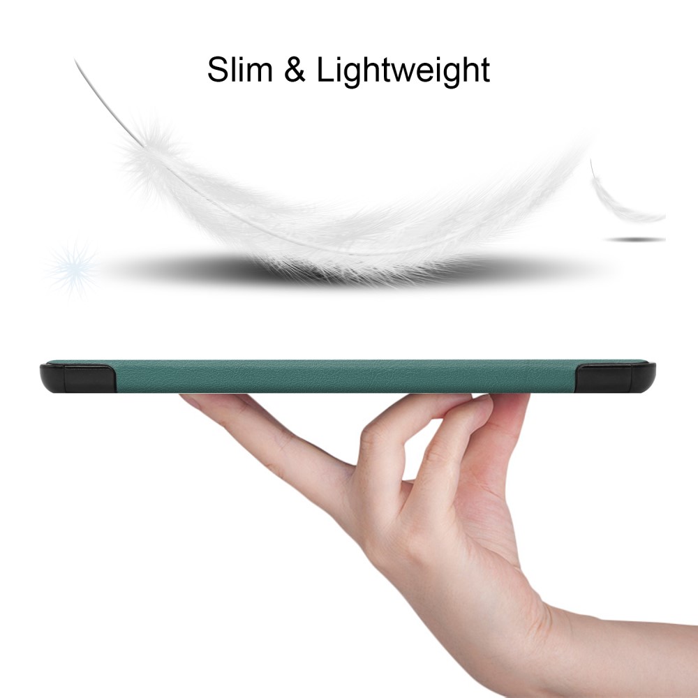  Samsung Galaxy Tab S9 Fodral Tri-Fold Läder Svartgrön