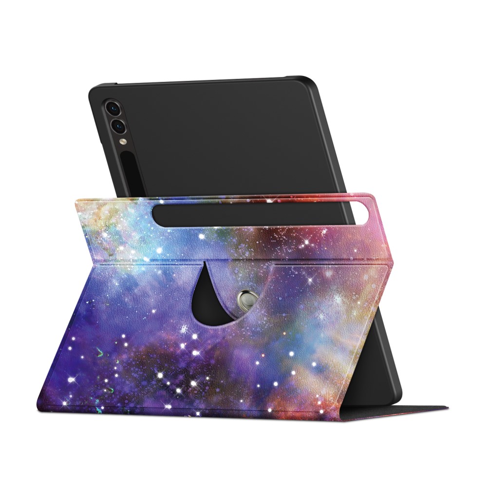  Galaxy Tab S9 Fodral Läder 360° Rotation Cosmic Space