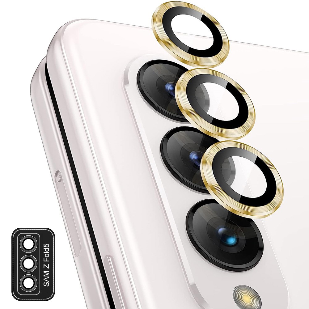 ENKAY ENKAY Galaxy Z Fold 5 Linsskydd Aluminium Härdat Glas Guld