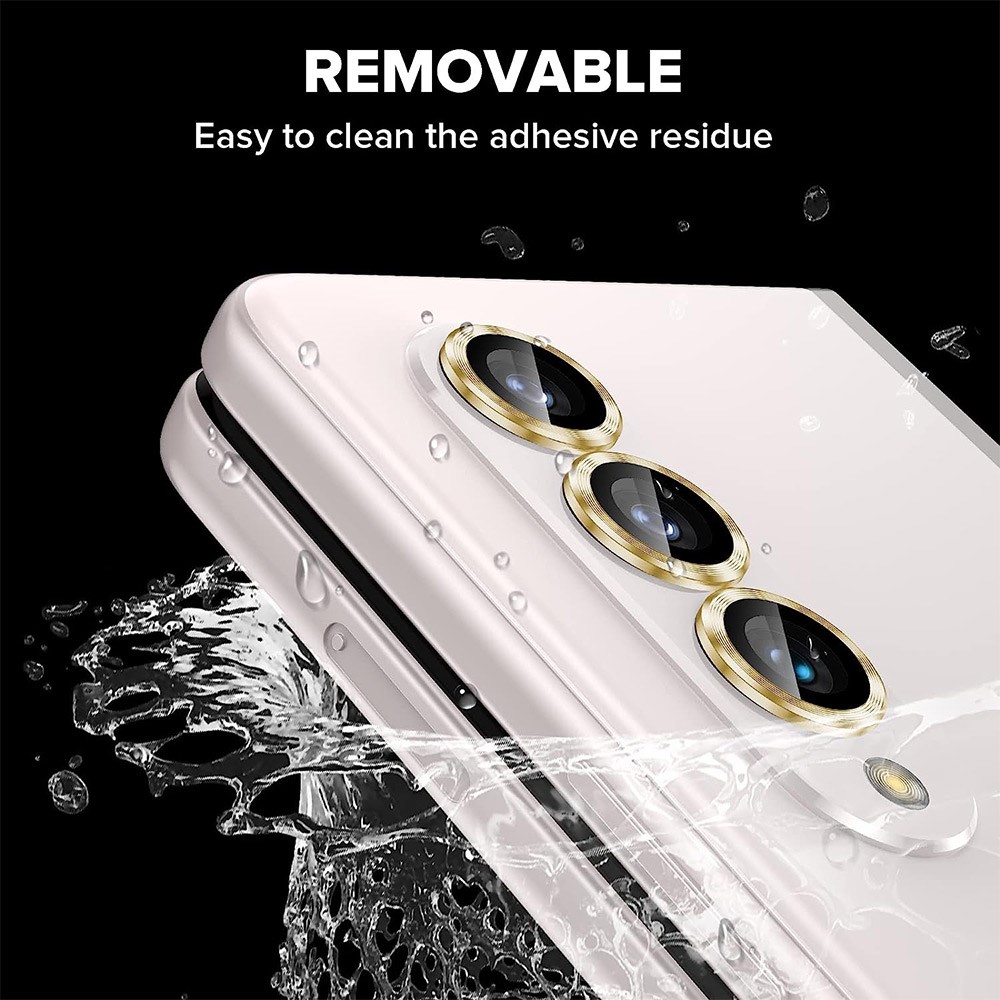 ENKAY ENKAY Galaxy Z Fold 5 Linsskydd Aluminium Härdat Glas Guld