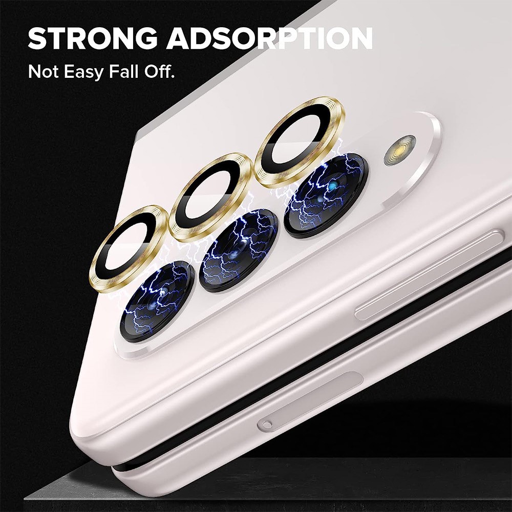 ENKAY ENKAY Galaxy Z Fold 5 Linsskydd Aluminium Härdat Glas Rosa