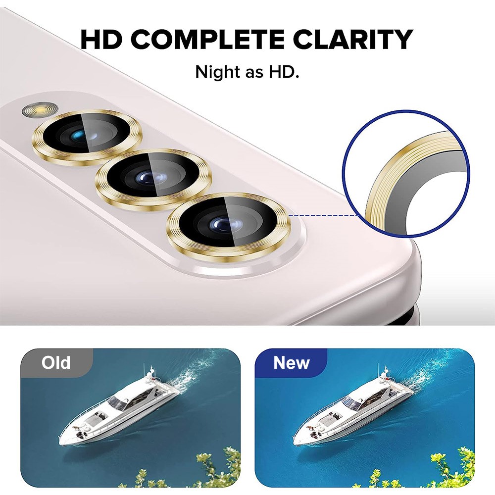 ENKAY ENKAY Galaxy Z Fold 5 Linsskydd Aluminium Härdat Glas Rosa