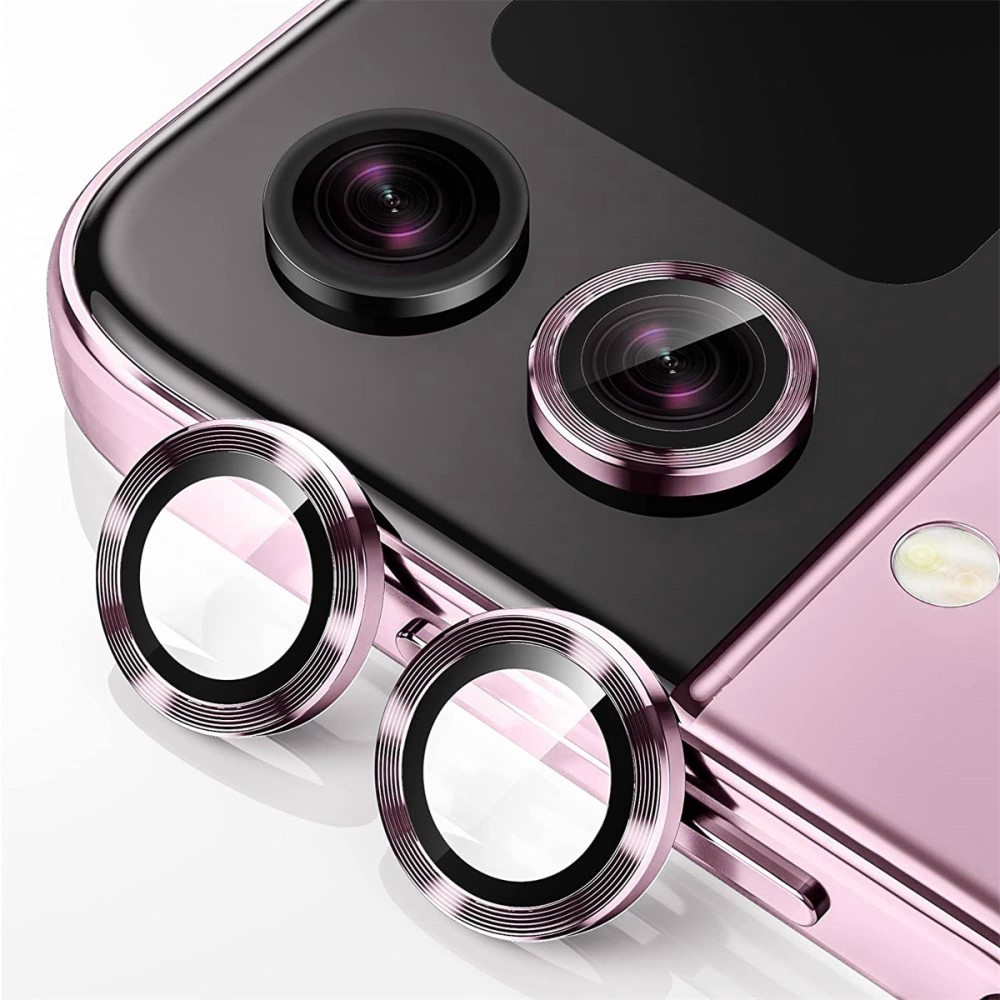 ENKAY ENKAY Galaxy Z Flip 5 Linsskydd Aluminium Härdat Glas Rosa