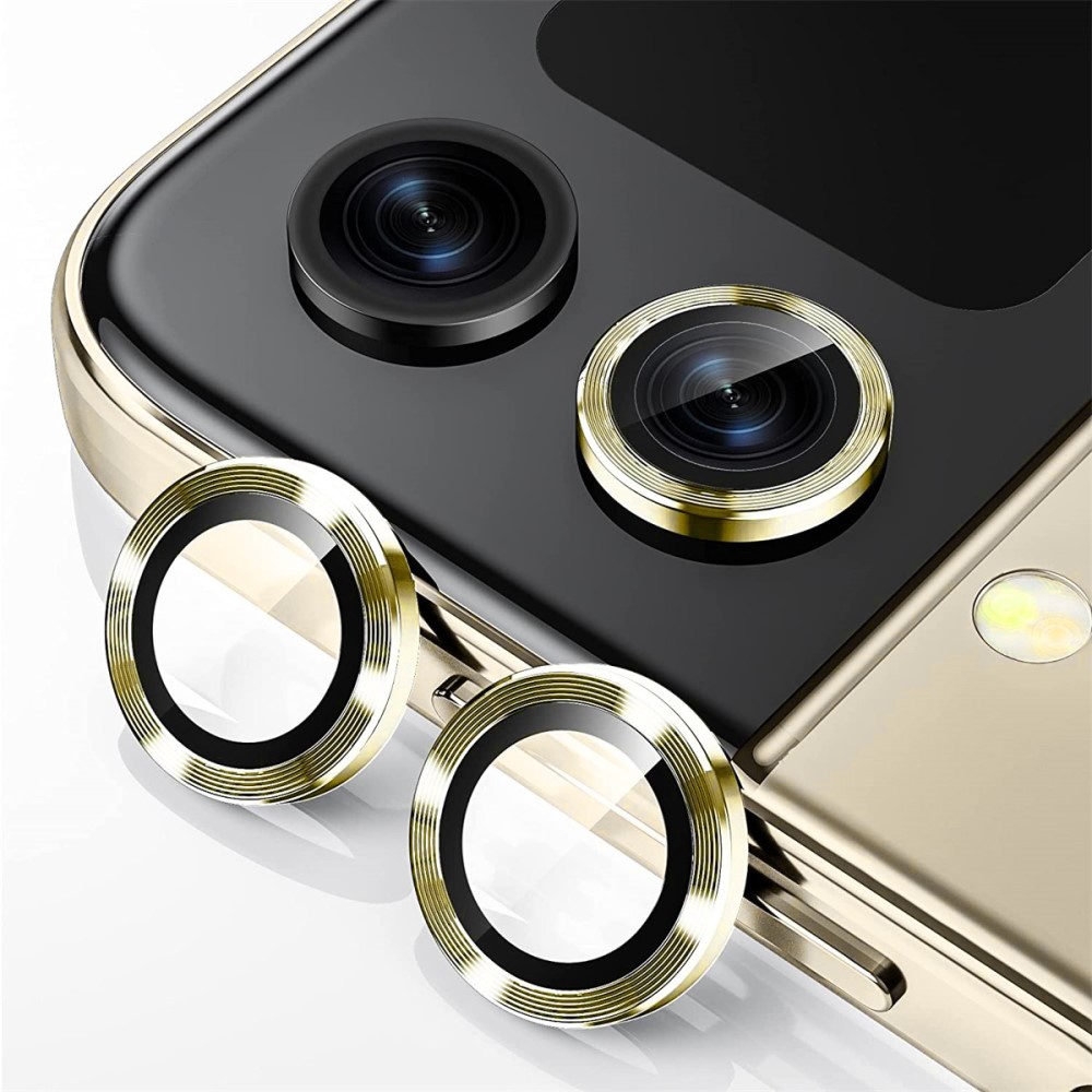 ENKAY ENKAY Galaxy Z Flip 5 Linsskydd Aluminium Härdat Glas Guld