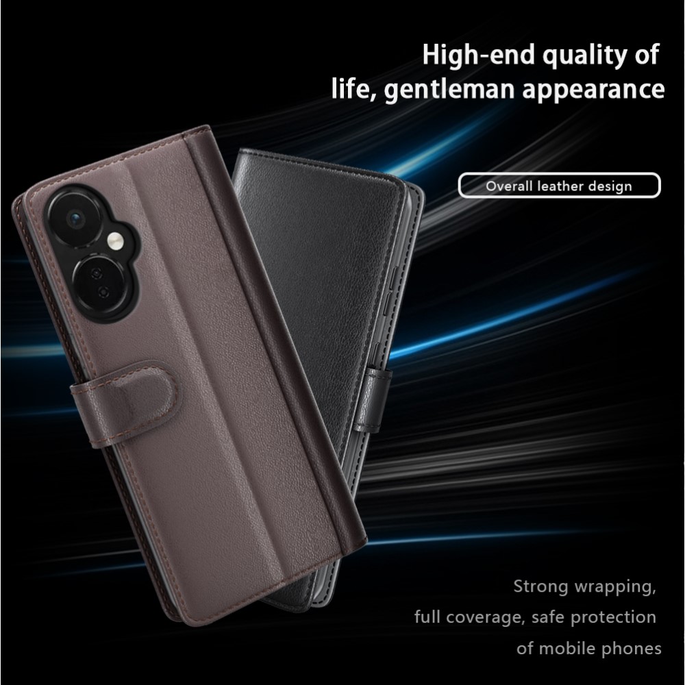  OnePlus Nord CE 3 Lite 5G Fodral Premium Äkta Läder Brun