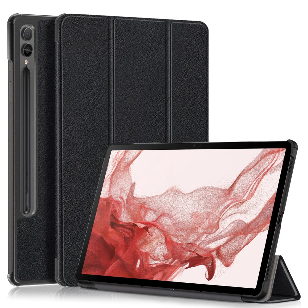  Samsung Galaxy Tab S9 Plus Fodral Läder Svart