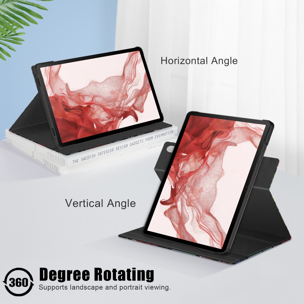  Galaxy Tab S9 Plus Fodral 360° Rotation Läder Graffiti