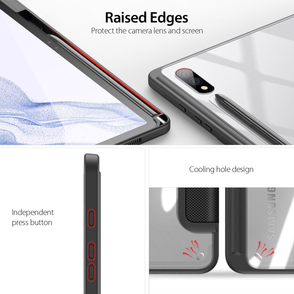 DUX DUCIS DUX DUCIS Galaxy Tab S9 Plus Fodral TOBY Tri-Fold Svart