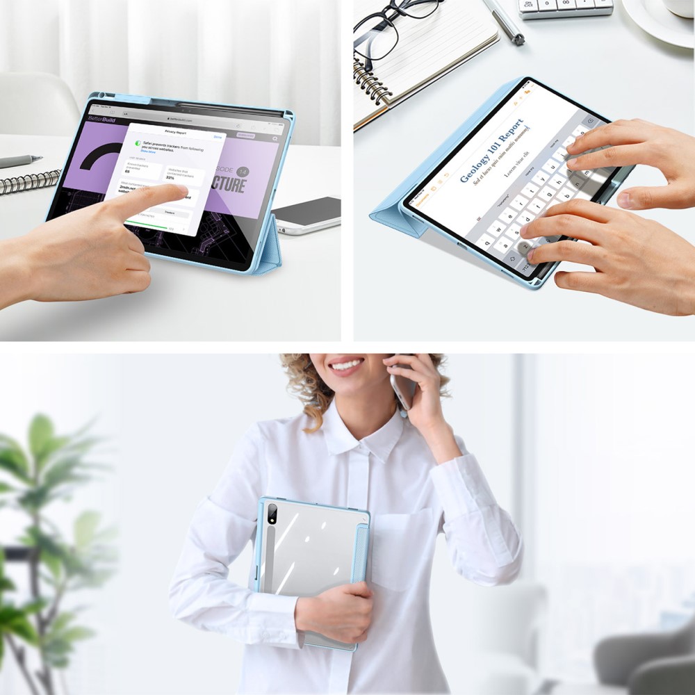 DUX DUCIS DUX DUCIS Galaxy Tab S9 Plus Fodral TOBY Tri-Fold Blå