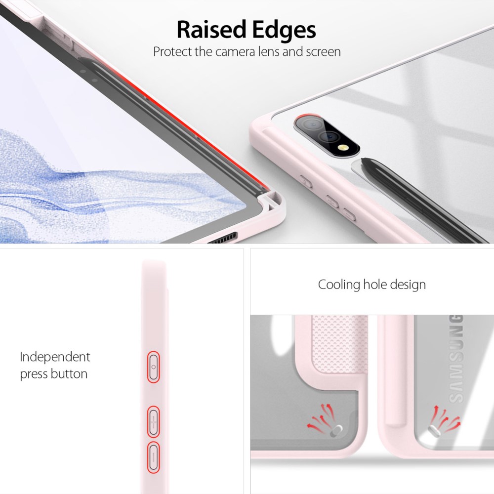 DUX DUCIS DUX DUCIS Galaxy Tab S9 Plus Fodral TOBY Tri-Fold Rosa