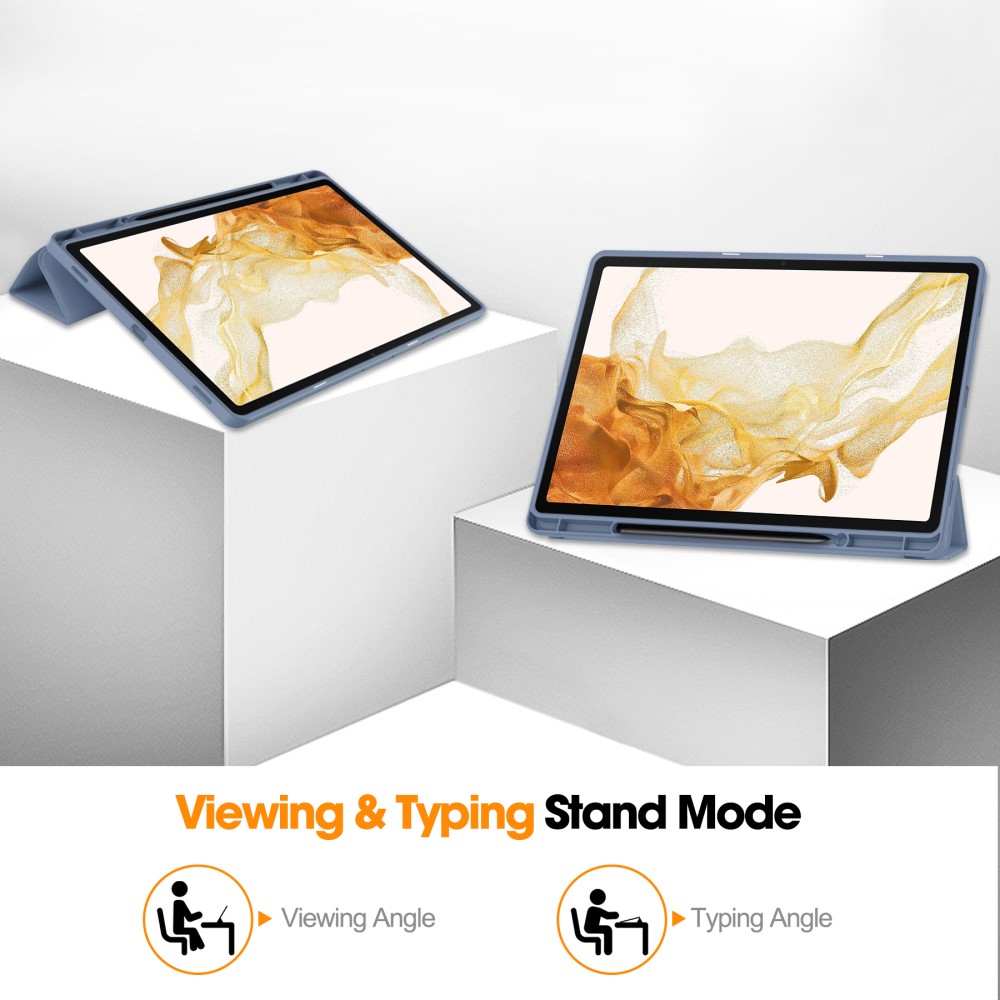  Samsung Galaxy Tab S9 Plus Fodral Tri-Fold Pennhållare Lila