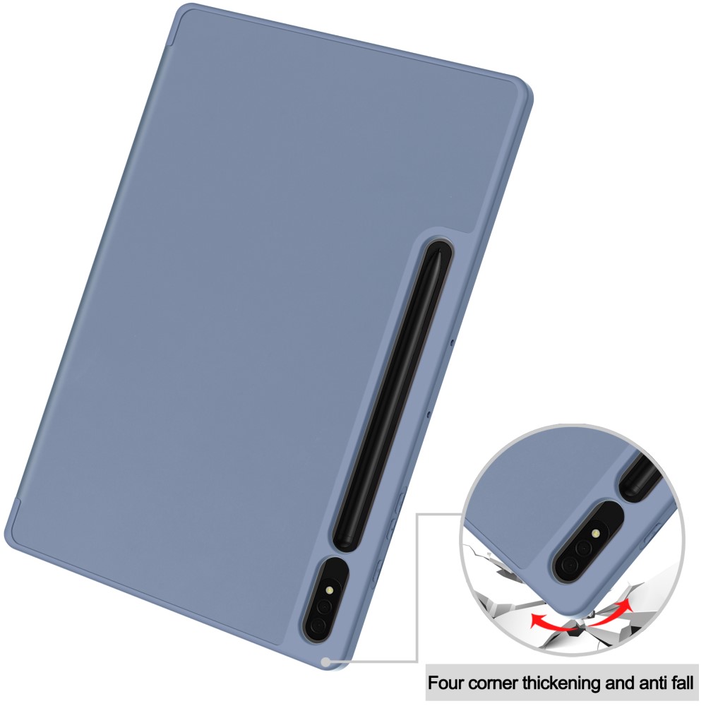  Samsung Galaxy Tab S9 Plus Fodral Tri-Fold Pennhållare Lila