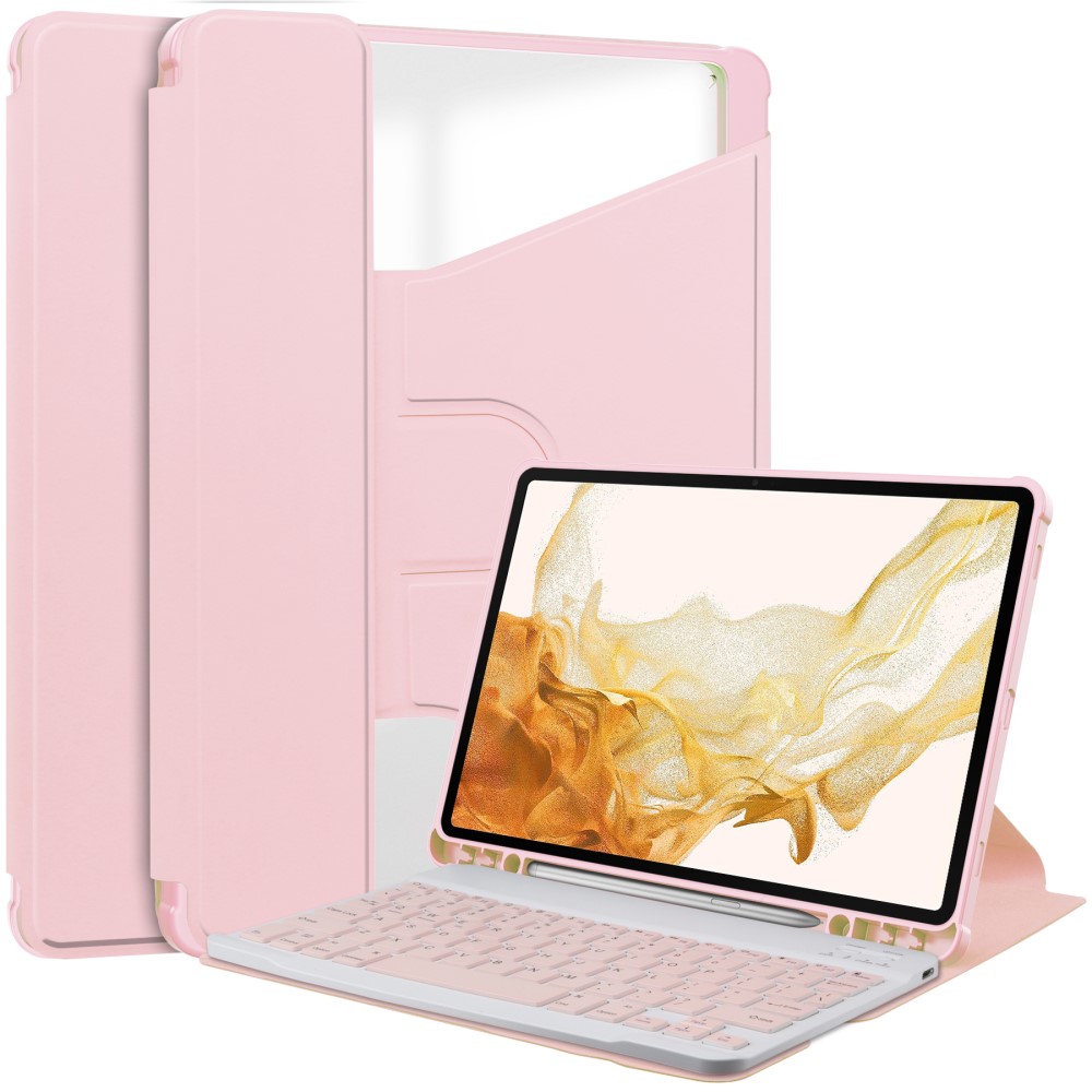  Galaxy Tab S9 Plus Fodral 360° Rotation Hybrid Rosa