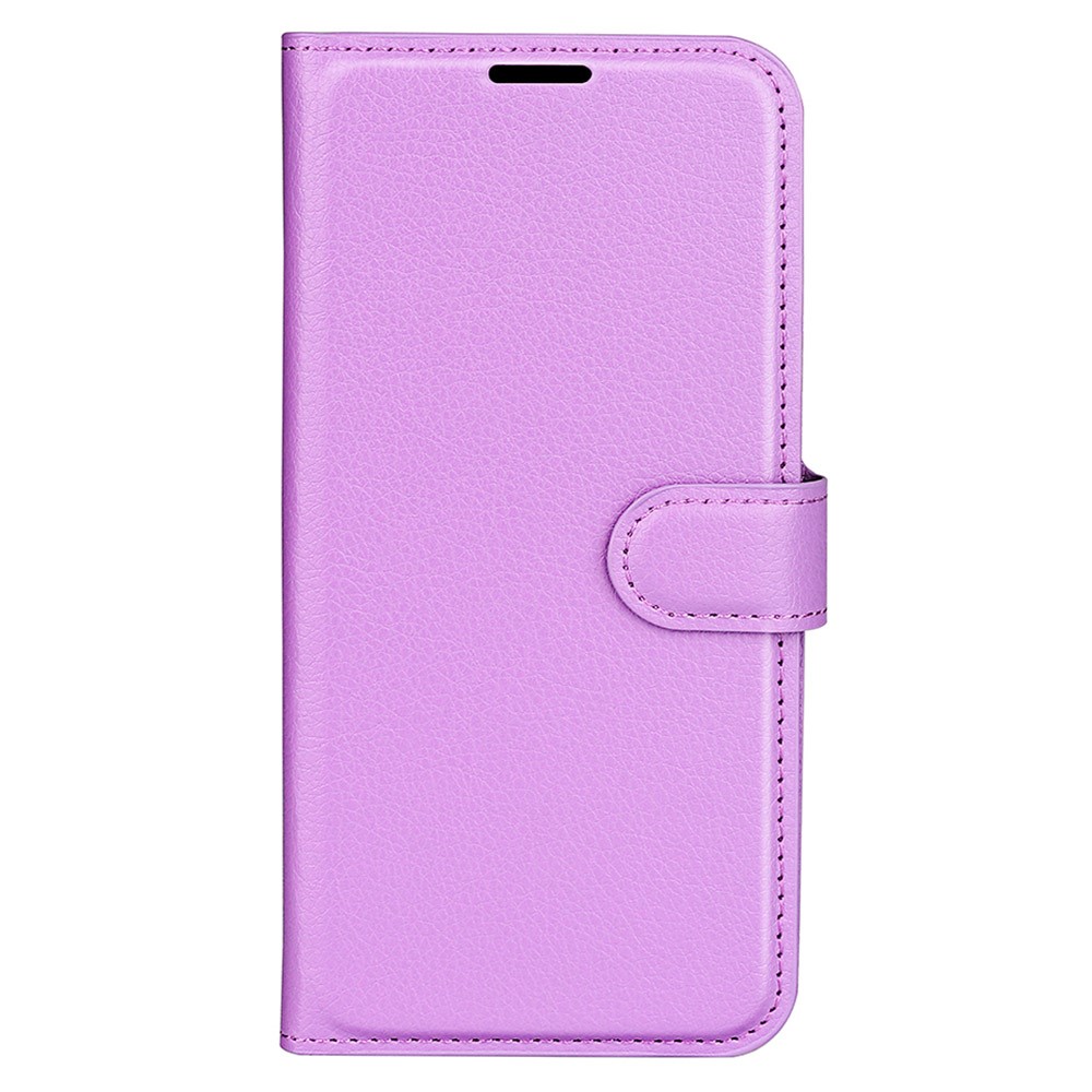  iPhone 15 Fodral Litchi Textur Lila