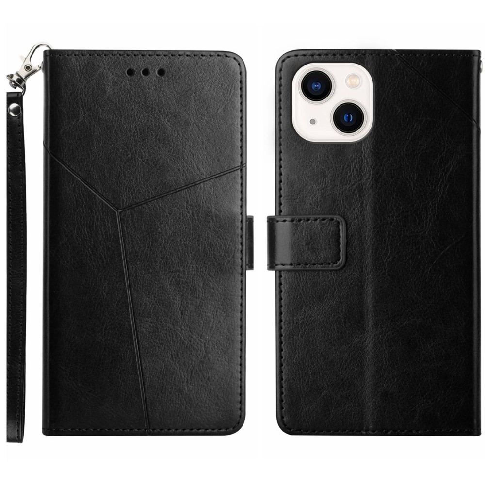  iPhone 15 Fodral Y-Line Läder Svart