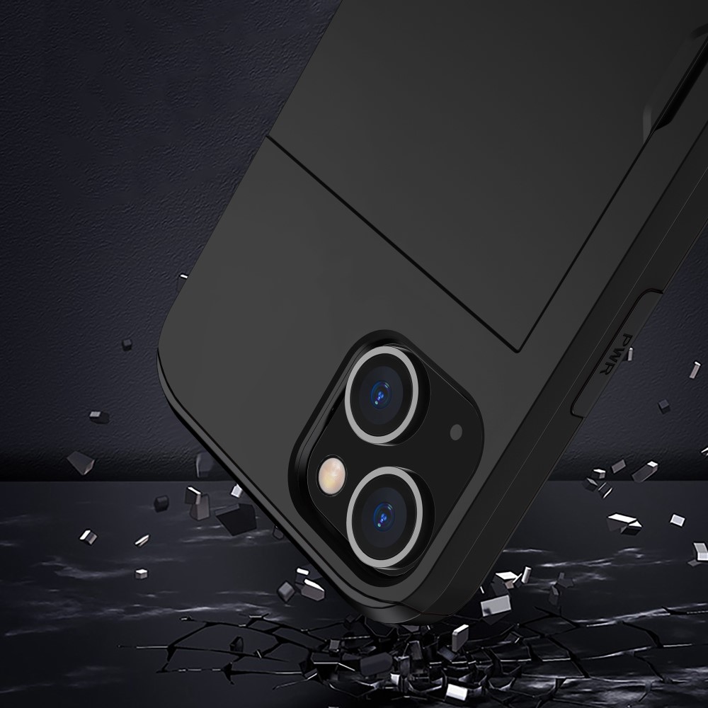  iPhone 15 Skal Hybrid Med Kortfack Svart