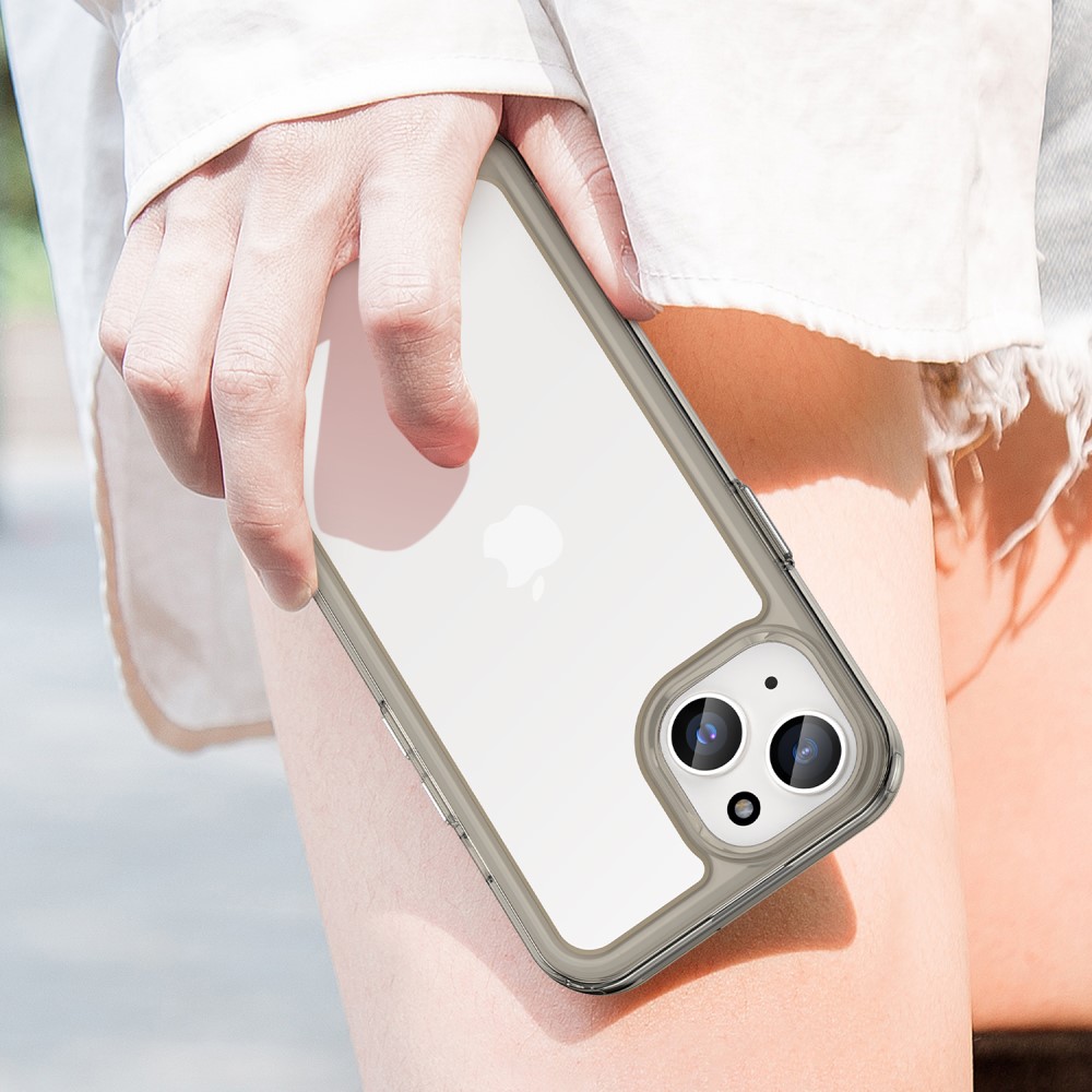  iPhone 15 Skal Akryl/TPU Transparent Grå