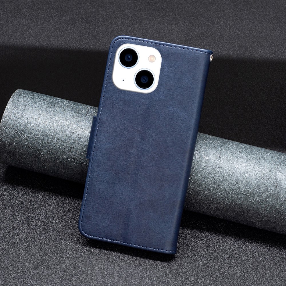  iPhone 15 Fodral Shark Solid Läder Blå